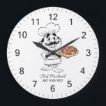 Custom Italian Pizzeria Pizza Kitchen / Restaurant Große Wanduhr<br><div class="desc">Bring the warm,  inviting atmosphere of an authentic Italian kitchen into your space with this Italian Pizzeria Pizza Kitchen or Restaurant Round Large Clock. Inspired by classic Italian pizzerias,  this stylish wall clock adds a delicious touch of culinary charm to any kitchen,  dining area,  café,  or restaurant.</div>