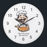 Custom Italian Pizzeria Pizza Kitchen / Restaurant Große Wanduhr<br><div class="desc">Bring the warm,  inviting atmosphere of an authentic Italian kitchen into your space with this Italian Pizzeria Pizza Kitchen or Restaurant Round Large Clock. Inspired by classic Italian pizzerias,  this stylish wall clock adds a delicious touch of culinary charm to any kitchen,  dining area,  café,  or restaurant.</div>