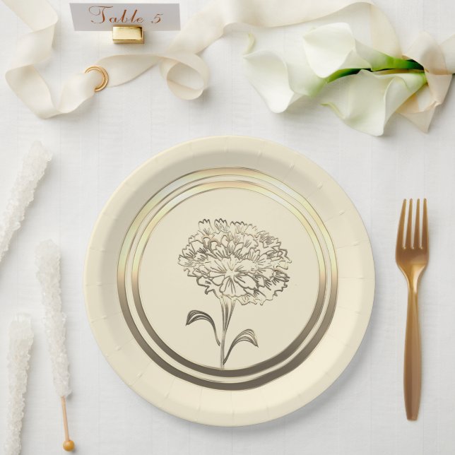 Custom Januar Carnation Pappteller (Hochzeit)