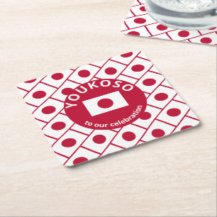 Custom JAPANESE FLAG Rechteckiger Pappuntersetzer