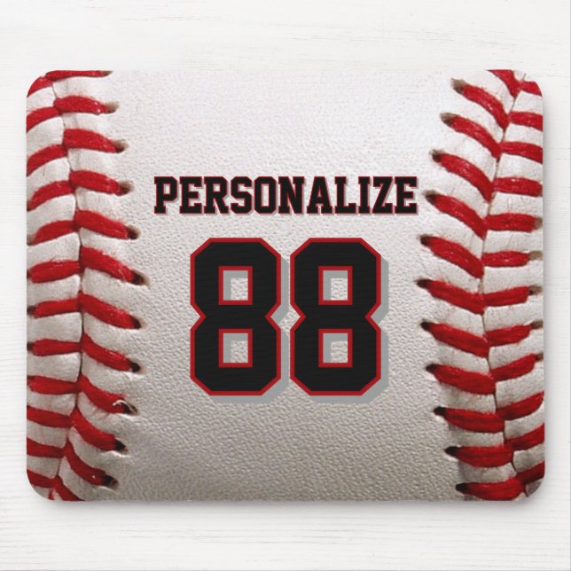 Custom Jersey Number & Name Baseball Player Design Mousepad (Vorne)