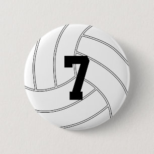 Custom Jersey Number Round Volleyball Button Butto