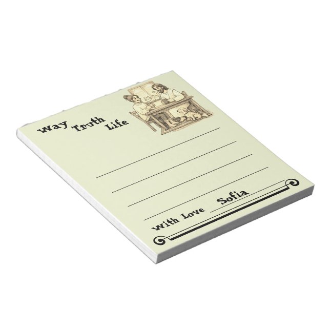Custom Jesus Coffee Sepia Minimalist Notepad Notizblock (angewinkelt)
