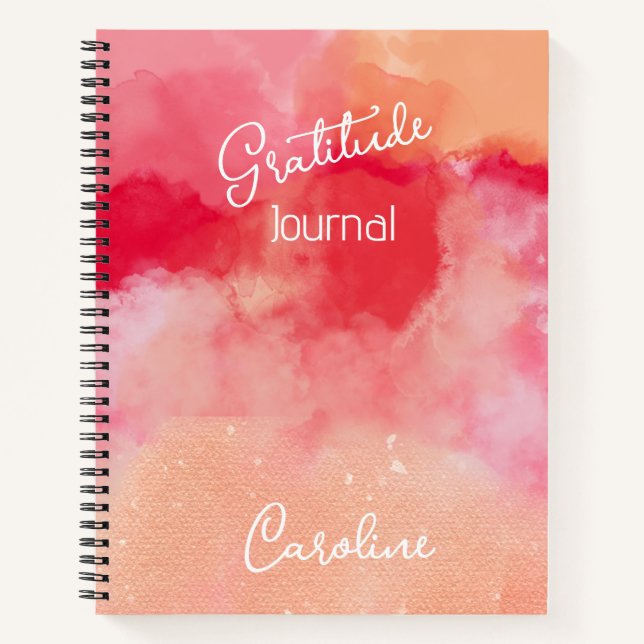 Custom Jewel tone - Reds Abstrakt Dankbarkeit Notizbuch (Vorderseite)