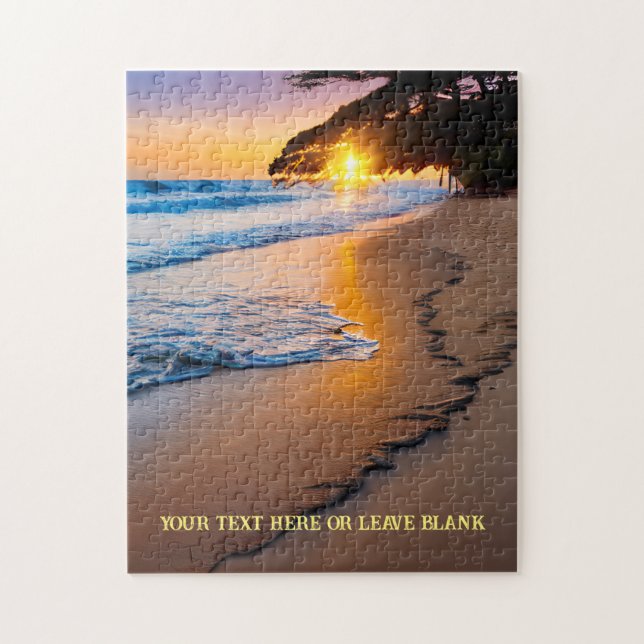 Custom Jigsaw Puzzle Watercolor Beach Sunset (Vertikal)