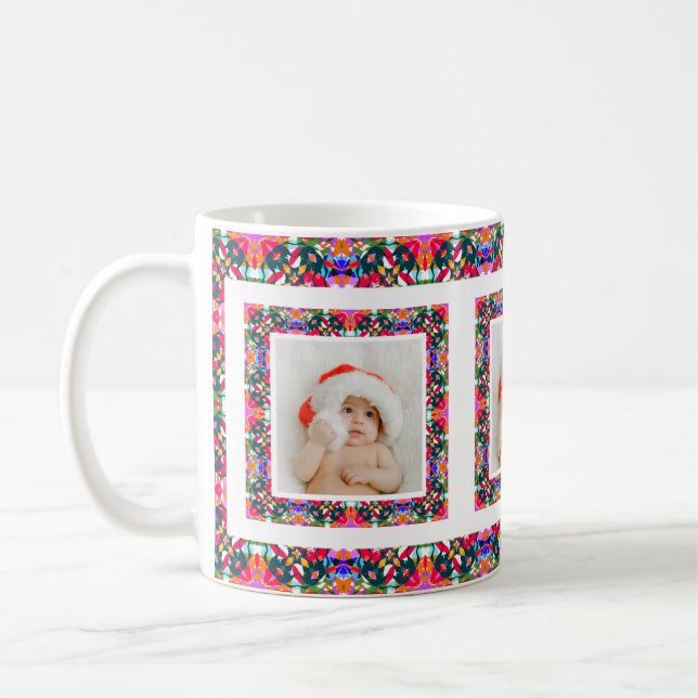 Custom Jolly Christmas Pattern Foto Picture Tee Kaffeetasse (Links)
