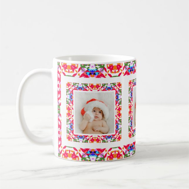 Custom Jolly Christmas Pattern Foto Picture Tee Kaffeetasse (Links)