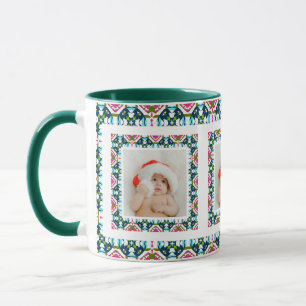 Custom Jolly Christmas Pattern Foto Picture Tee Tasse