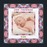 Custom Jolly Christmas Pink Foto Magnetic Card Magnetkarte<br><div class="desc">Custom Jolly und Festivals Weihnachten Pink Foto Picture Frame Square Magnet Card. Ein gedämpfter Herbst- und Winterfarben-Kühlschrankmagnet. Ersetzen Sie das Foto und den Text durch Ihre eigene, um Ihre Yuletide Erinnerungen zu feiern. Geben Sie als kleine Geschenke-Sake-Geschenk an Familie und Lieben. In warmen Herbstfarben von Rosa und Grün. Ein preiswertes...</div>