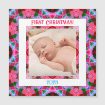Custom Jolly Festive Christmas Foto Magnet Card