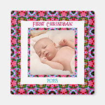 Custom Jolly Festive Christmas Pink Foto Picture