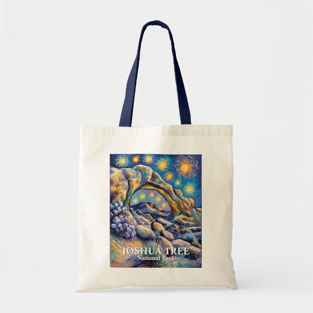 Custom Joshua Tree Arch Rock Starry Night Colorful Tragetasche (Vorne)