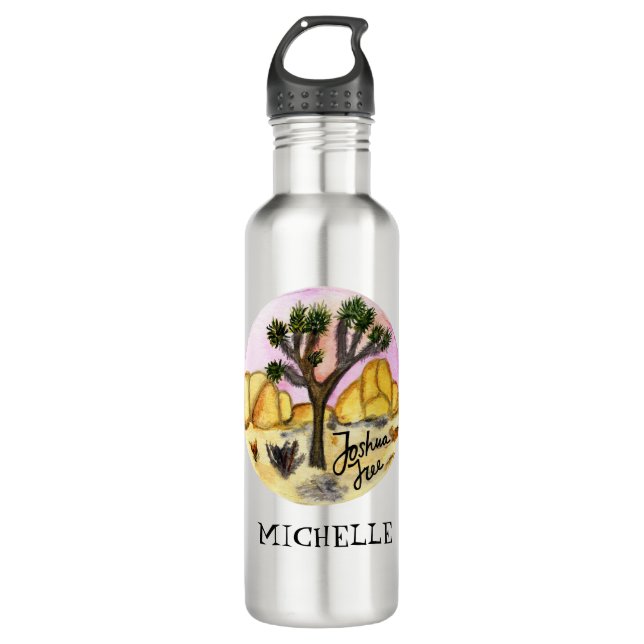 CUSTOM Joshua Tree Nationalpark California Edelstahlflasche (Vorderseite)