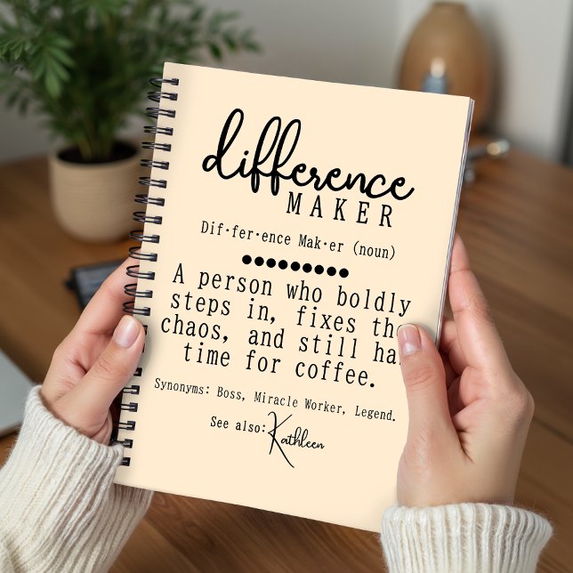 Custom Journal for Boss, Teacher oder Coworker Gif Notizbuch (Personalized Difference Marker Notebook Gift for Mentor, Leader, Mentor or Coworkers)