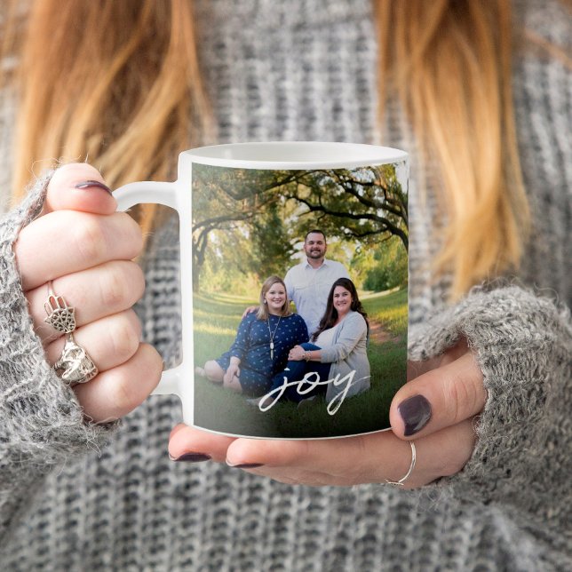 Custom Joy Family 2 Foto 2 Seiten Weihnachten Jahr Kaffeetasse (Von Creator hochgeladen)