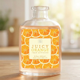 Custom Juicy Orange Reed Diffuser Label Quadratischer Aufkleber