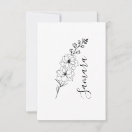 Custom July Delphinium Birth Blume Geschenk für di Dankeskarte