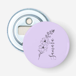 Custom July Delphinium Birth Blume Geschenk für di Flaschenöffner