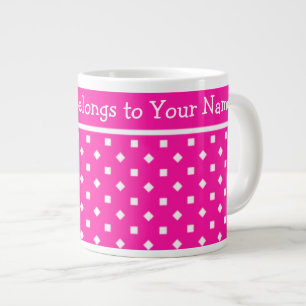 Custom Jumbo Coffee Tasse, Candy Pink Geometric Jumbo-Tasse