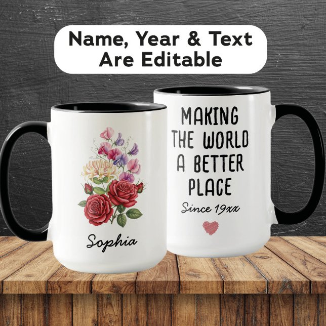 Custom June Birth Flower - Personalized Name Tasse (Von Creator hochgeladen)