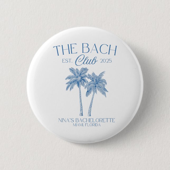 Custom Junggeselinnen-Abschied Beach Bridal 2025 Button (Vorderseite)