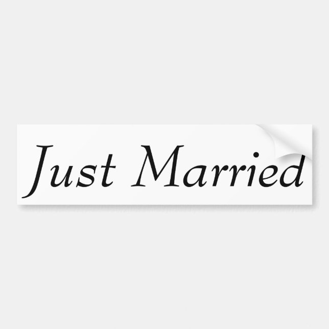 Custom "Just Married" Autoaufkleber 11" x 3" (Vorne)