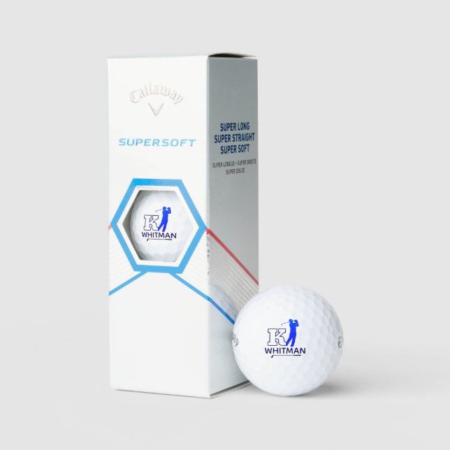 Custom K Initial - Golfer Mark - Blue  Golfball (Verpackung)