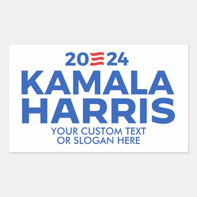 Custom Kamala Harris 2024 Rechteckiger Aufkleber (Vorderseite)