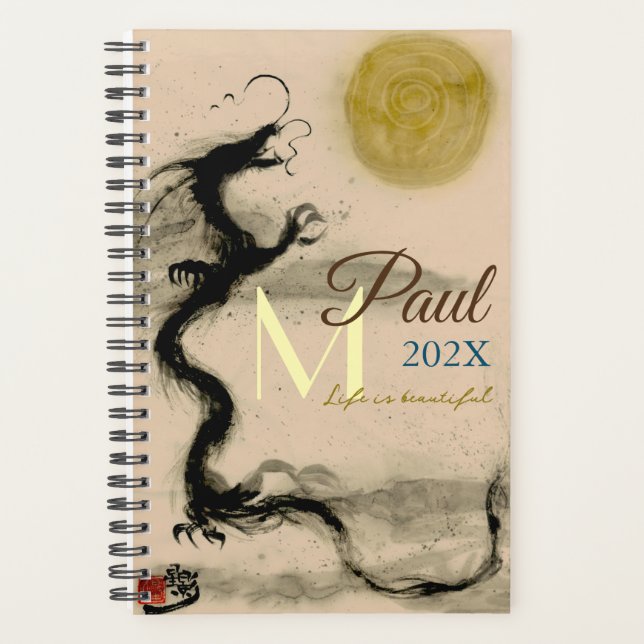 Custom Kamiyomoji Dragon Personal Planner Planer (Vorderseite)