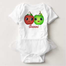 Custom Kawaii Apple Liebe Baby Tutu Bodysuit T-shirt