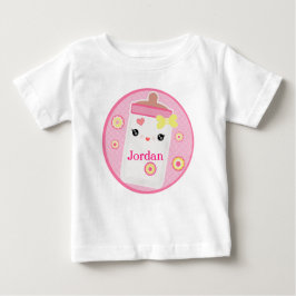 Custom Kawaii Baby Bottle Girl Baby Romper T-shirt
