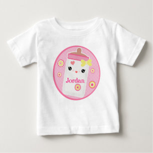 Custom Kawaii Baby Bottle Girl Baby Romper T-shirt