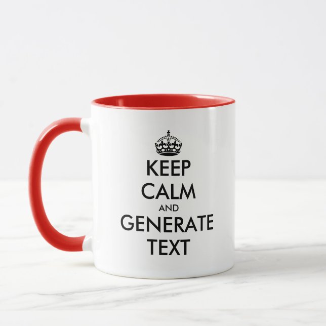 Custom keep calm coffee mug text generator (Gauche)