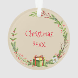 Custom Keepake Weihnachtskranz mit Namensjahr Ornament