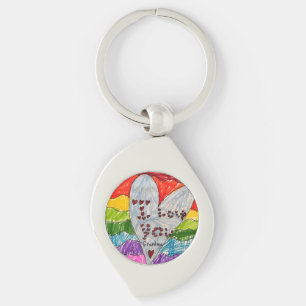 Custom Kids' Art Keepake Geschenk für Oma Schlüsselanhänger