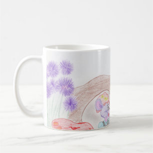 Custom Kids Artwork, zwei niedliche Maus, Blume... Kaffeetasse