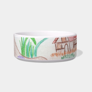 Custom Kids Artwork, zwei niedliche Maus, Blume... Napf