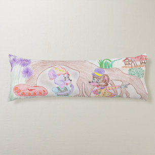 Custom Kids Artwork, zwei niedliche Maus, Blume... Seitenschläferkissen