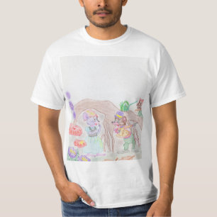 Custom Kids Artwork, zwei niedliche Maus, Blume... T-Shirt