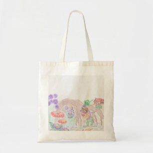 Custom Kids Artwork, zwei niedliche Maus, Blume... Tragetasche