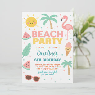 Custom Kids Beach Geburtstag Einladung & Party