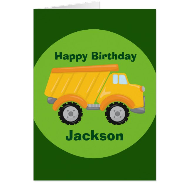 Custom Kids Happy Birthday Construction Truck (Vorne)