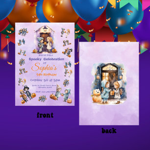 Custom Kids on Halloween Thema Geburtstagsparty Einladung