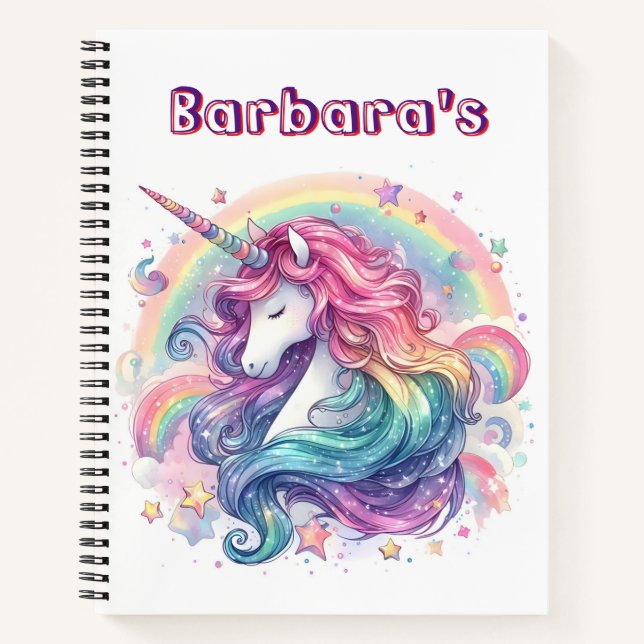 Custom Kids Sketch Unicorn Notizbuch (Vorderseite)