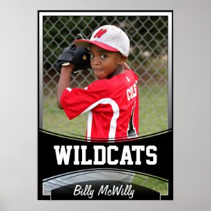 Custom Kids Sports Foto, Name und Team Poster