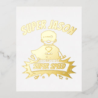 Custom Kids Superhero Name Folieneinladung