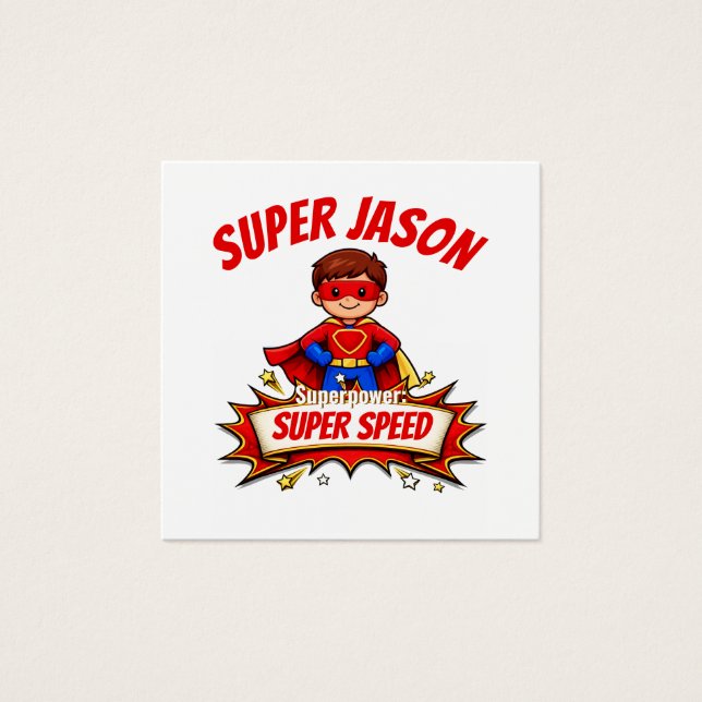 Custom Kids Superhero Name & Superpower (Vorderseite)
