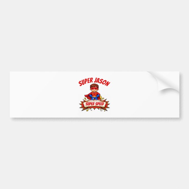 Custom Kids Superhero Name & Superpower Autoaufkleber (Vorne)