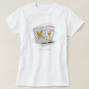 Custom Kindergarten Teacher White Notebook-Kaffee T-Shirt