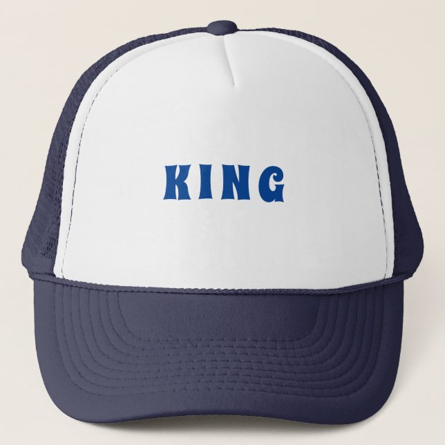 Custom King text name Caps Hats Cool Trucker Truckerkappe (Vorderseite)